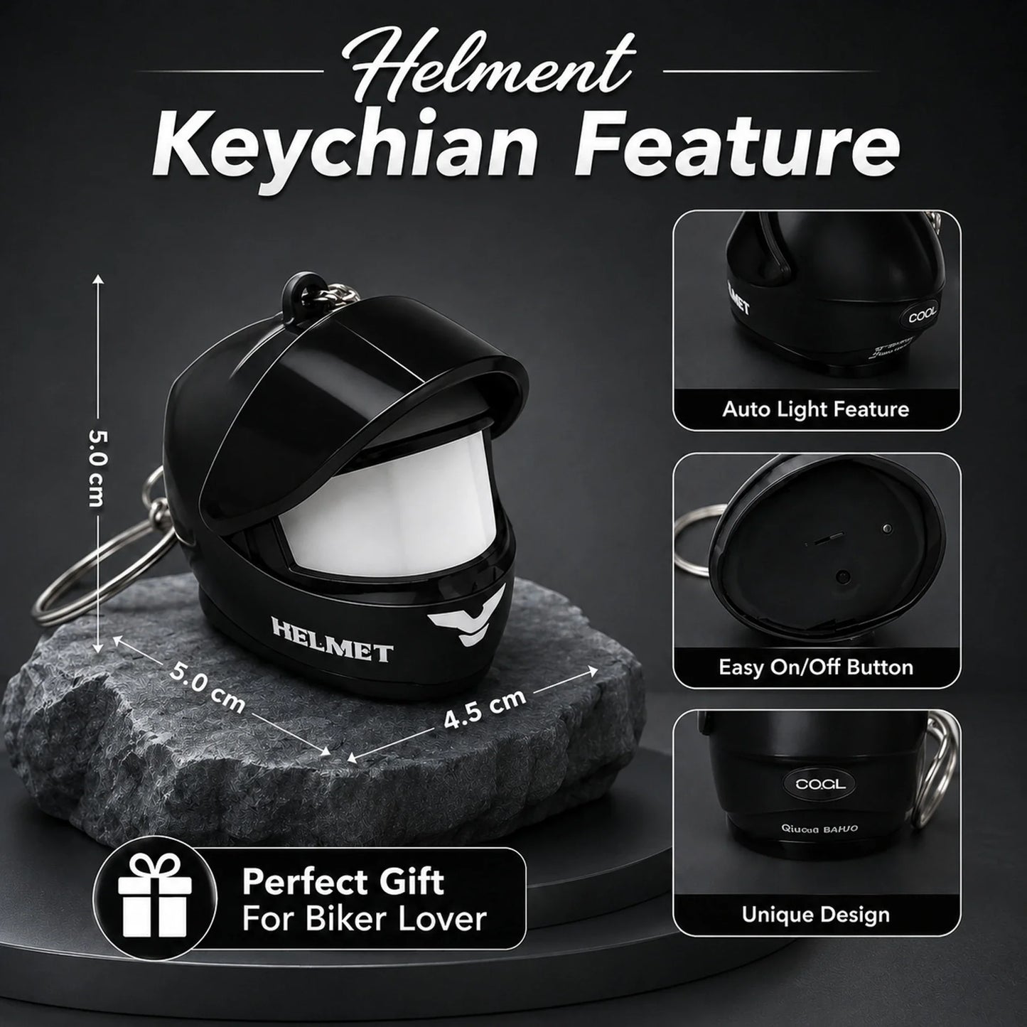 Light-Up Helmet Keychain