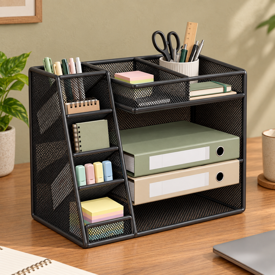 Multi Compartment Desk Organizer — stationery sorting
