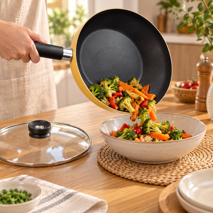 Multipurpose Cooking Pan serving cooked vegetables