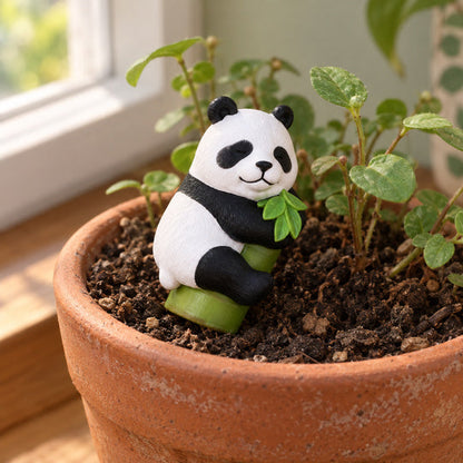 PandaPatch Planter Decor — seated bamboo panda