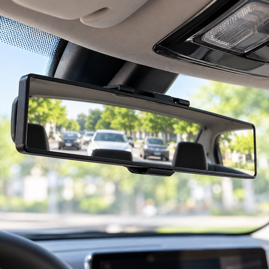 Slim frame detail of Panoramic Car Mirror