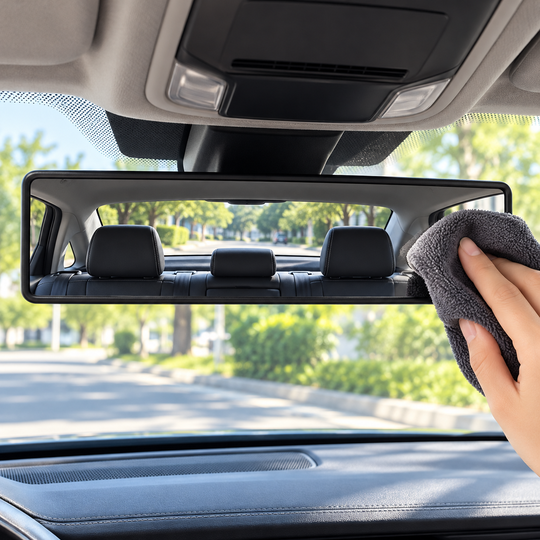 Cleaning the Panoramic Car Mirror