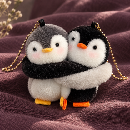 Penguin Hug Bag Charm — plush detail