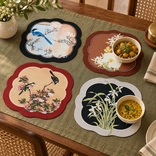 Petal Print Table Mats styled for home serving, view 4