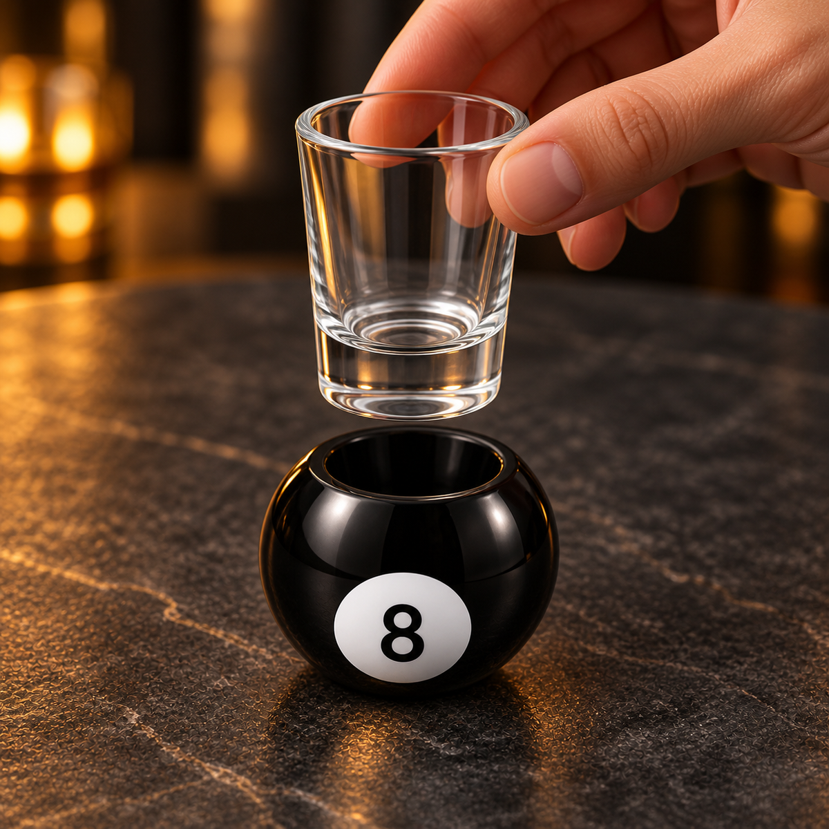 Pool Ball Shot Glass Set - Removable glass