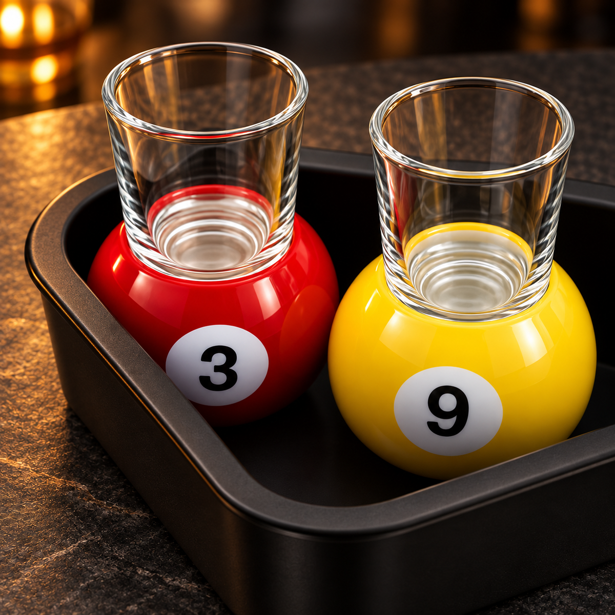 Pool Ball Shot Glass Set - Colour detail