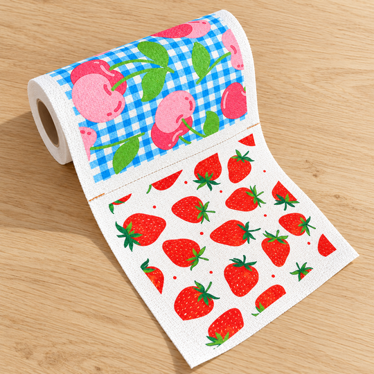 Printed Kitchen Cleaning Roll flatlay
