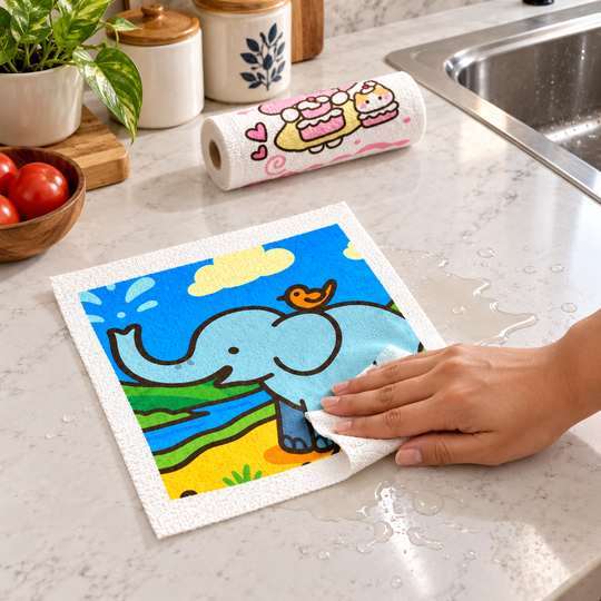 Printed Kitchen Cleaning Roll counter