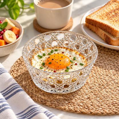 Crystal Pattern Serving Bowl at breakfast