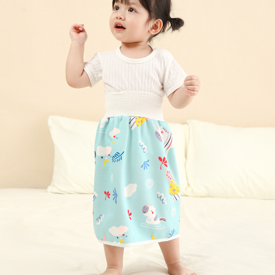 Reusable Diaper skirt worn while standing