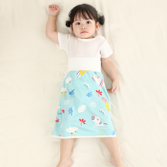 Reusable Diaper skirt worn during rest