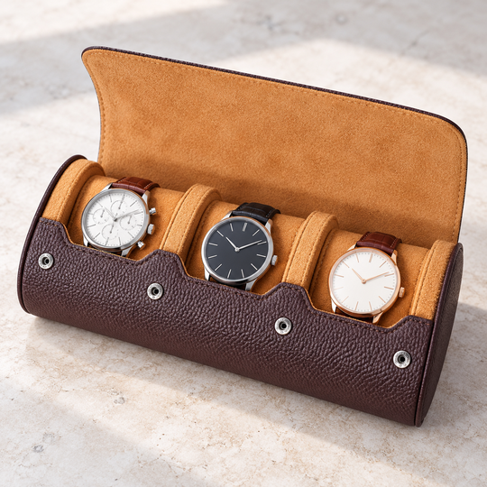 Three-watch Roll Style Watch Storage Case