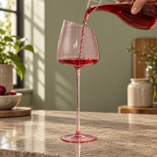 Rose Petal Glass pour view