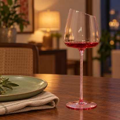 Rose Petal Glass table setting view
