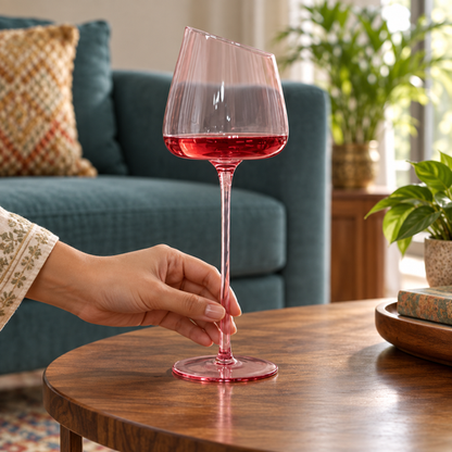Rose Petal Glass serving view