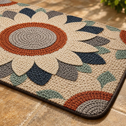 Rustic Daisy Door Mat textured floral surface