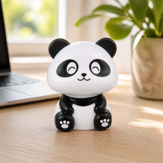 Solar Dancing Panda Toy on a desk