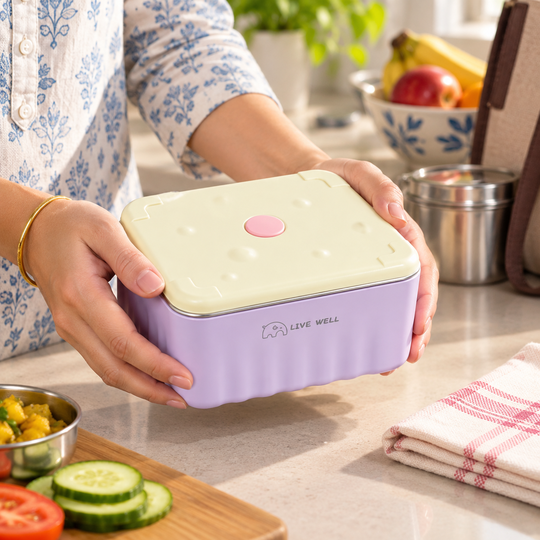 Stack Mate Steel Lunch Box in a morning tiffin routine