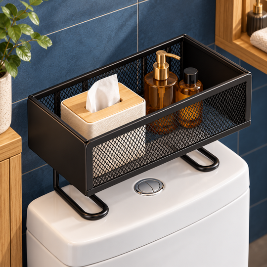 Tissues and small bottles neatly arranged in the organizer