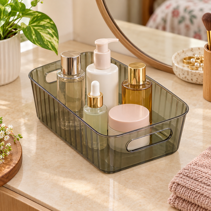 TidyHome Storage Basket organising skincare bottles