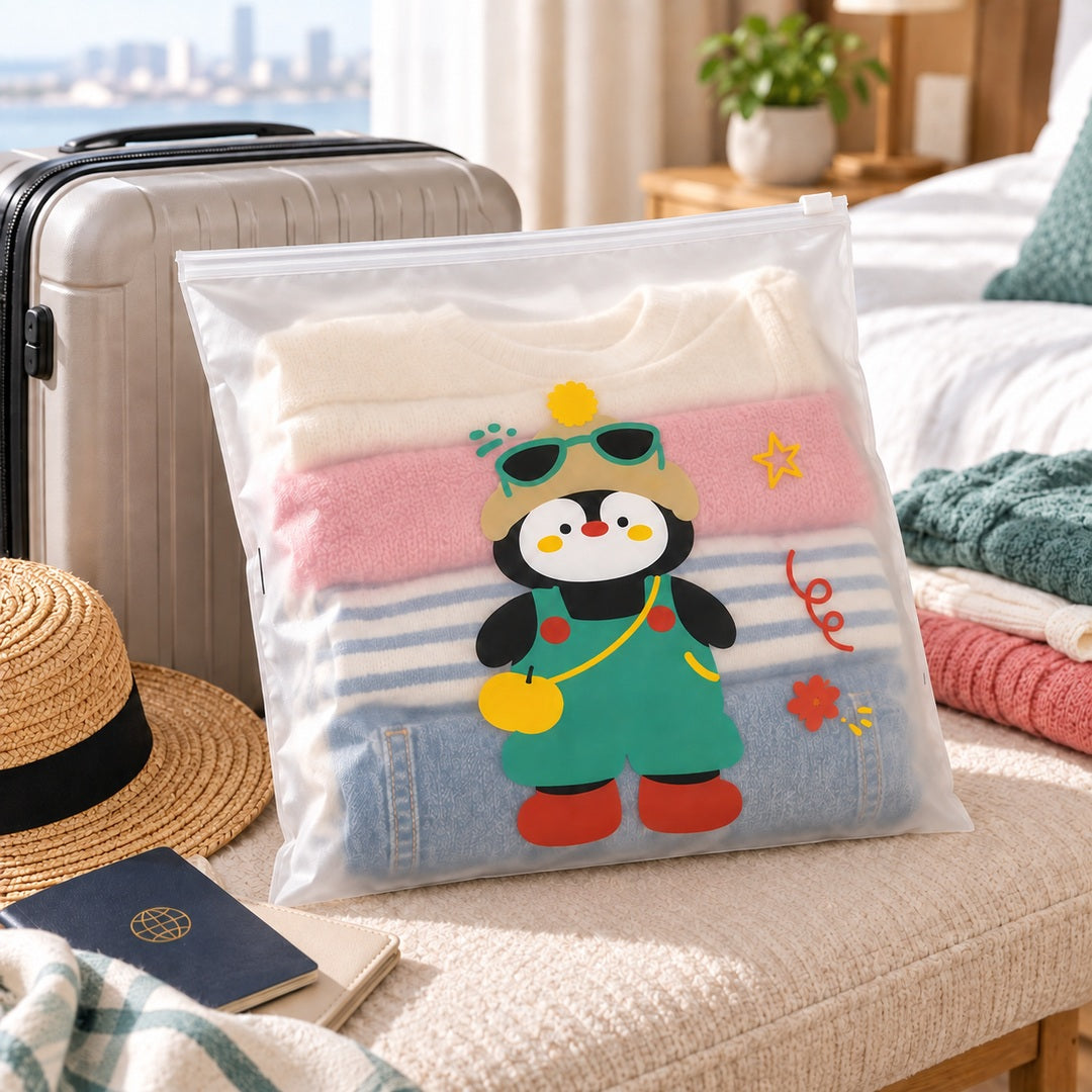 Travel Buddy Slider Pouch holding folded clothes