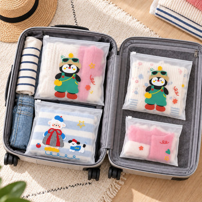 Organised suitcase packed with Travel Buddy Slider Pouches