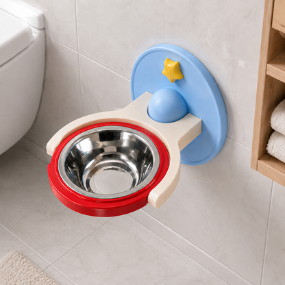 Wall-mounted pet bowl mechanism detail