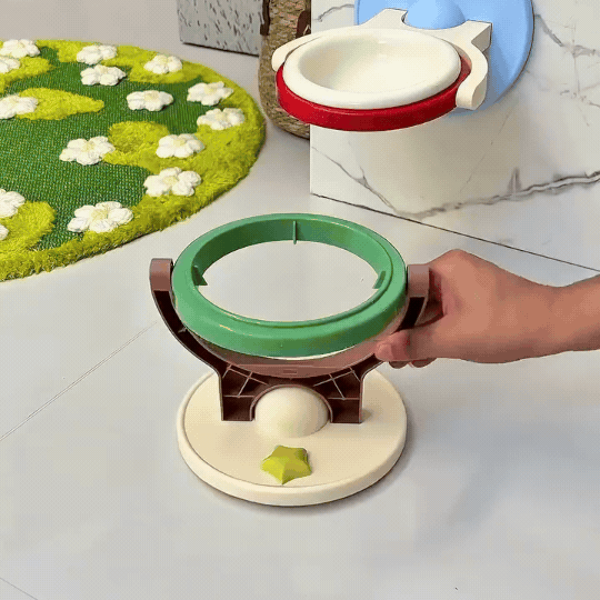 Pet bowl changing from wall to floor setup