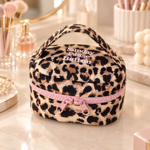 Wild Chic Makeup Organizer on a vanity