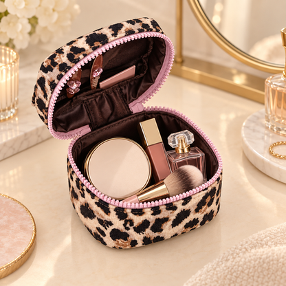 Open Wild Chic Makeup Organizer showing cosmetics