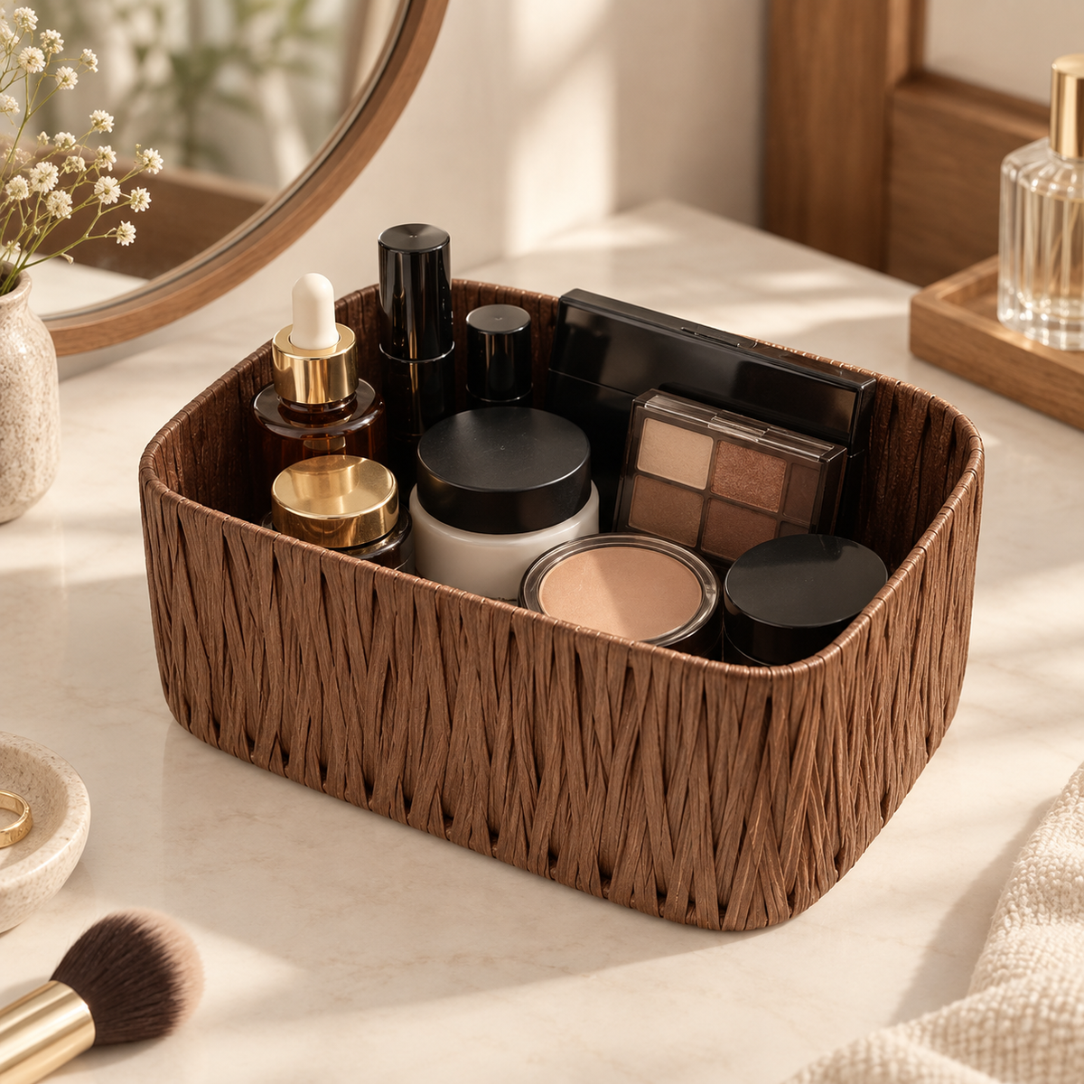 Woven Vanity Organizer vanity use