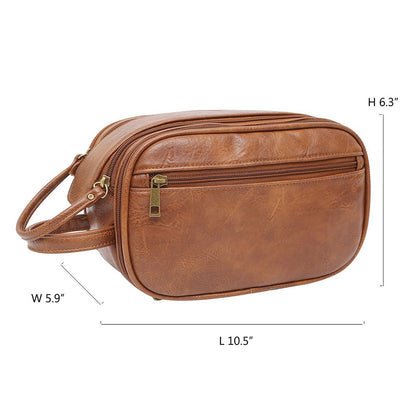 Premium Leather Toiletry Bag