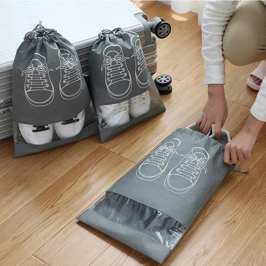 Travel Shoe Bags (Pack of 8 Bags - Random Colour)