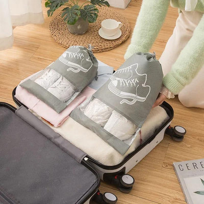 Travel Shoe Bags (Pack of 8 Bags - Random Colour)